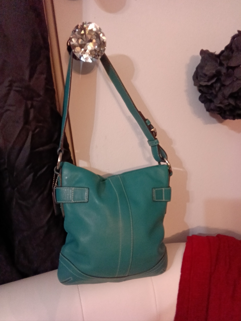 Coach Soho Slim VINTAGE Y2K Duffle Shoulder Bag Buckle Accents Creed-F05S-1453 - Picture 2 of 8